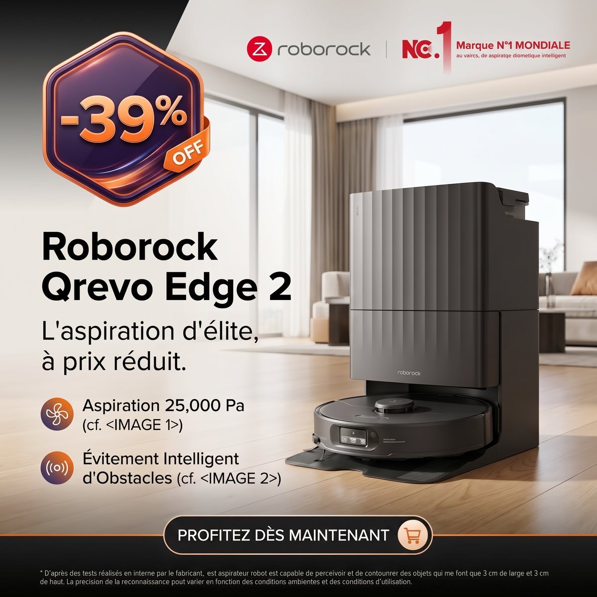 AubaineX's tweet photo. Profitez de -39% sur le Roborock Qrevo Edge 2, doté d'une aspiration de 25 000 Pa et d'une station multifonction autonome pour un nettoyage complet sans effort ! 
🔗 Lien : https://t.co/xZyrkYJct9

#Roborock #QrevoEdge2 #AspirateurRobot #MaisonConnectee #BonPlan https://t.co/RocdrU2gPj
