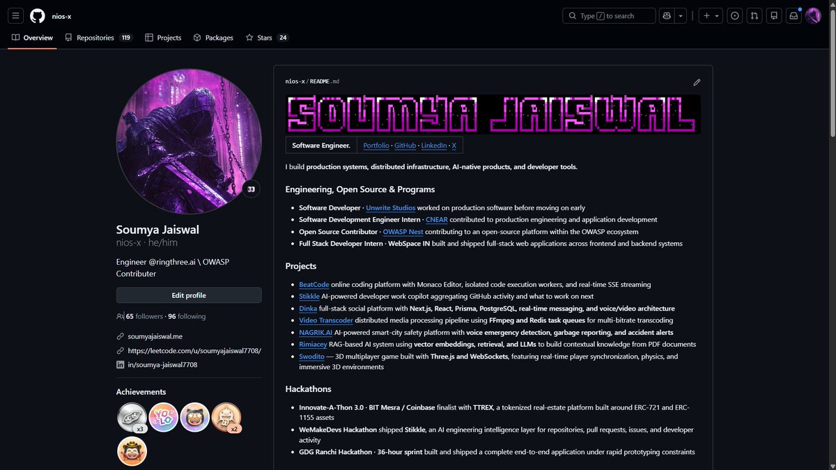 soumya_7708's tweet photo. September update 
- Won 2x hackathons in collage 
- Delivered 3 Client Projects. 
- Participated in 100xDevs x SuperTeam Contest (Rust) 
- Managed 2 internships (in startups) 
-  Finished Rwaft (Devops project) 
- Did AWS practicals (VMs, ASG, LB, Templates, Storage Blocks, CDNs) https://t.co/ZwYttQLeKn