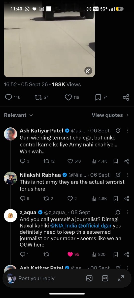 AmonMishra's tweet photo. @NilakshiRabhaIN See how she is calling indian army terrorist, this is the 0.5 front, dimagi naxal https://t.co/Aq90yrFe9t