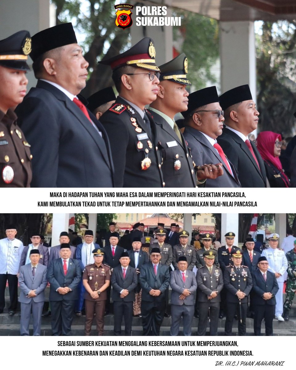 polsek_surade's tweet photo. Kapolres Sukabumi Bersama Forkopimda Peringati Hari Kesaktian Pancasila
Dalam rangka memperingati Hari Kesaktian Pancasila, Kapolres Sukabumi bersama unsur Forum Koordinasi Pimpinan Daerah (Forkopimda) Kabupaten Sukabumi mengikuti upacara peringatan Hari Kesaktian Pancasila https://t.co/ufNRi6E0ow