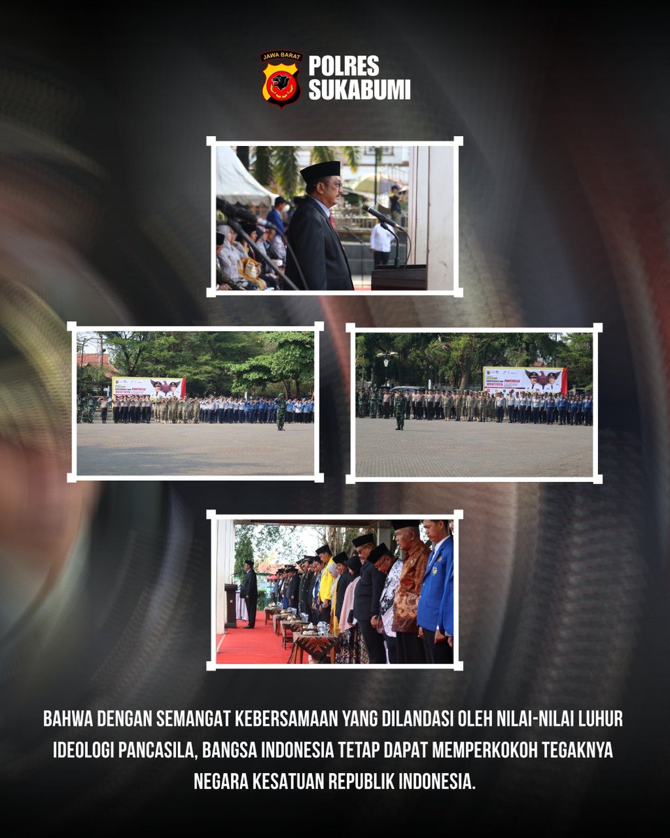 polsek_surade's tweet photo. Kapolres Sukabumi Bersama Forkopimda Peringati Hari Kesaktian Pancasila
Dalam rangka memperingati Hari Kesaktian Pancasila, Kapolres Sukabumi bersama unsur Forum Koordinasi Pimpinan Daerah (Forkopimda) Kabupaten Sukabumi mengikuti upacara peringatan Hari Kesaktian Pancasila https://t.co/ufNRi6E0ow