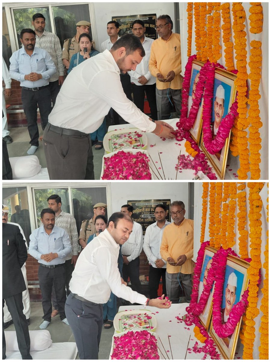 dm_hathras's tweet photo. राष्ट्रपिता महात्मा गांधी जी की 157वीं जयंती एवं पूर्व प्रधानमंत्री लाल बहादुर शास्त्री जी की 122वीं जयंती पर कलेक्ट्रेट में जिलाधिकारी सत्य प्रकाश पटेल की अध्यक्षता में कार्यक्रम आयोजित हुआ।

जिलाधिकारी ने कहा कि अधिकारी-कर्मचारी अंतिम व्यक्ति की पीड़ा को अपनी पीड़ा समझते हुए संवेदनशीलता, ईमानदारी और कर्तव्यनिष्ठा के साथ कार्य करें तथा जनसेवा को सर्वोच्च प्राथमिकता देते हुए शासन की योजनाओं का लाभ अंतिम व्यक्ति तक पहुंचाएं।

उन्होंने गांधी जी के सत्य, अहिंसा, स्वच्छता, स्वदेशी, आत्मनिर्भरता एवं ग्राम स्वराज के विचारों तथा शास्त्री जी की सादगी, ईमानदारी और राष्ट्रसेवा के आदर्शों को जीवन एवं प्रशासनिक कार्यशैली में अपनाने का आह्वान किया।

इस अवसर पर अधिकारियों एवं कर्मचारियों ने दोनों महान विभूतियों के चित्र पर माल्यार्पण एवं पुष्प अर्पित कर श्रद्धासुमन अर्पित किए और उनके आदर्शों को आत्मसात करने का संकल्प लिया।

@CMOfficeUP @UPGovt
@myogiadityanath @InfoDeptUP
@ChiefSecyUP @sppatel69

#GandhiJayanti #LalBahadurShastri #Hathras  #DistrictAdministration
