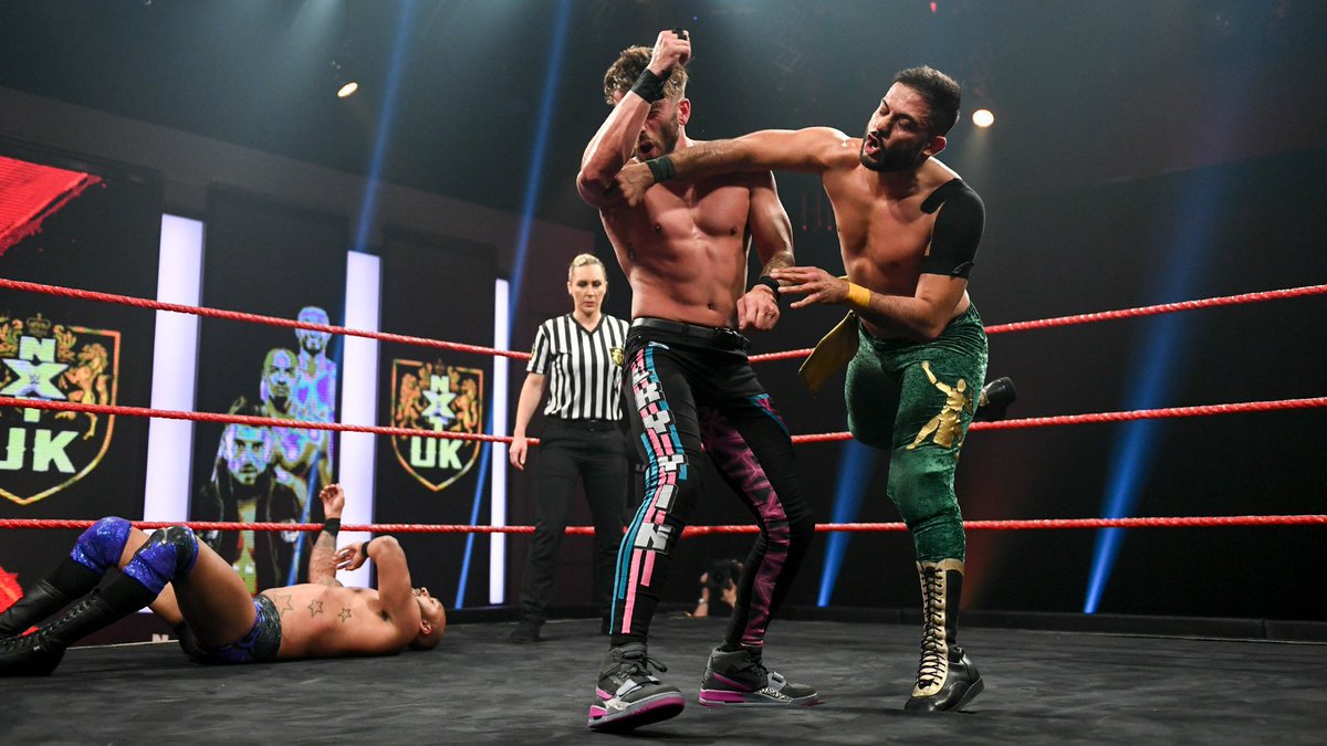 NXTUK_Legacy's tweet photo. Oct. 1, 2020:
At BT Sport Studios, Kenny Williams defeated Amir Jordan and Ashton Smith in the Wild Card Triple Threat Match to become the final entrant in the #NXTUK #HeritageCup Tournament.
πΈ WWE https://t.co/kmNp5ghr3t