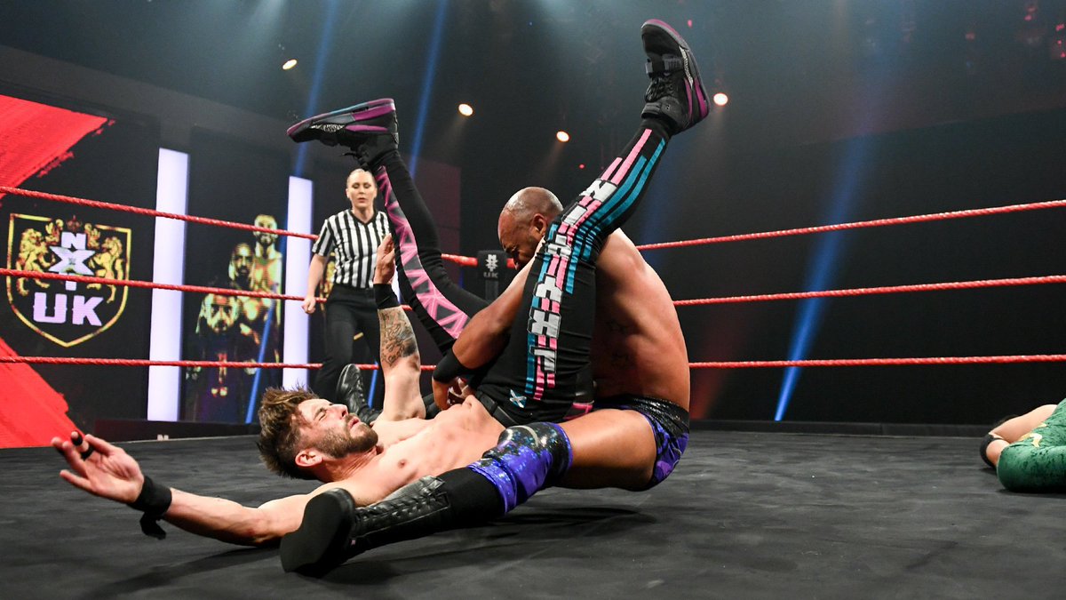 NXTUK_Legacy's tweet photo. Oct. 1, 2020:
At BT Sport Studios, Kenny Williams defeated Amir Jordan and Ashton Smith in the Wild Card Triple Threat Match to become the final entrant in the #NXTUK #HeritageCup Tournament.
πΈ WWE https://t.co/kmNp5ghr3t