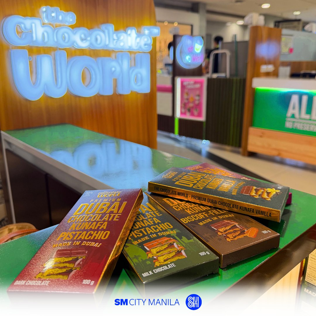 smcity_manila's tweet photo. #NewStoreAlert ‼️🤎

Dubai chocolate cravings? Consider them handled. 🍫🇦🇪

Meet The Chocolate World now open on the 2nd Level! ✨ Authentic Dubai Kunafa made with REAL kunafa + REAL chocolate. 🤤

🔥 BUY 1, TAKE 1 Kunafa Vanilla while supplies last!

#GalaToTheMax https://t.co/1hNYvA4wY8
