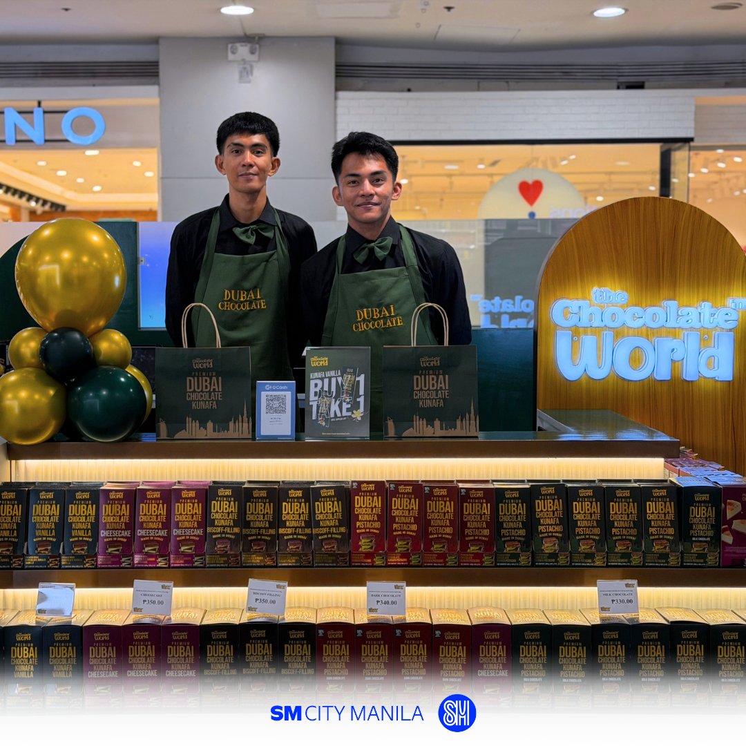 smcity_manila's tweet photo. #NewStoreAlert ‼️🤎

Dubai chocolate cravings? Consider them handled. 🍫🇦🇪

Meet The Chocolate World now open on the 2nd Level! ✨ Authentic Dubai Kunafa made with REAL kunafa + REAL chocolate. 🤤

🔥 BUY 1, TAKE 1 Kunafa Vanilla while supplies last!

#GalaToTheMax https://t.co/1hNYvA4wY8