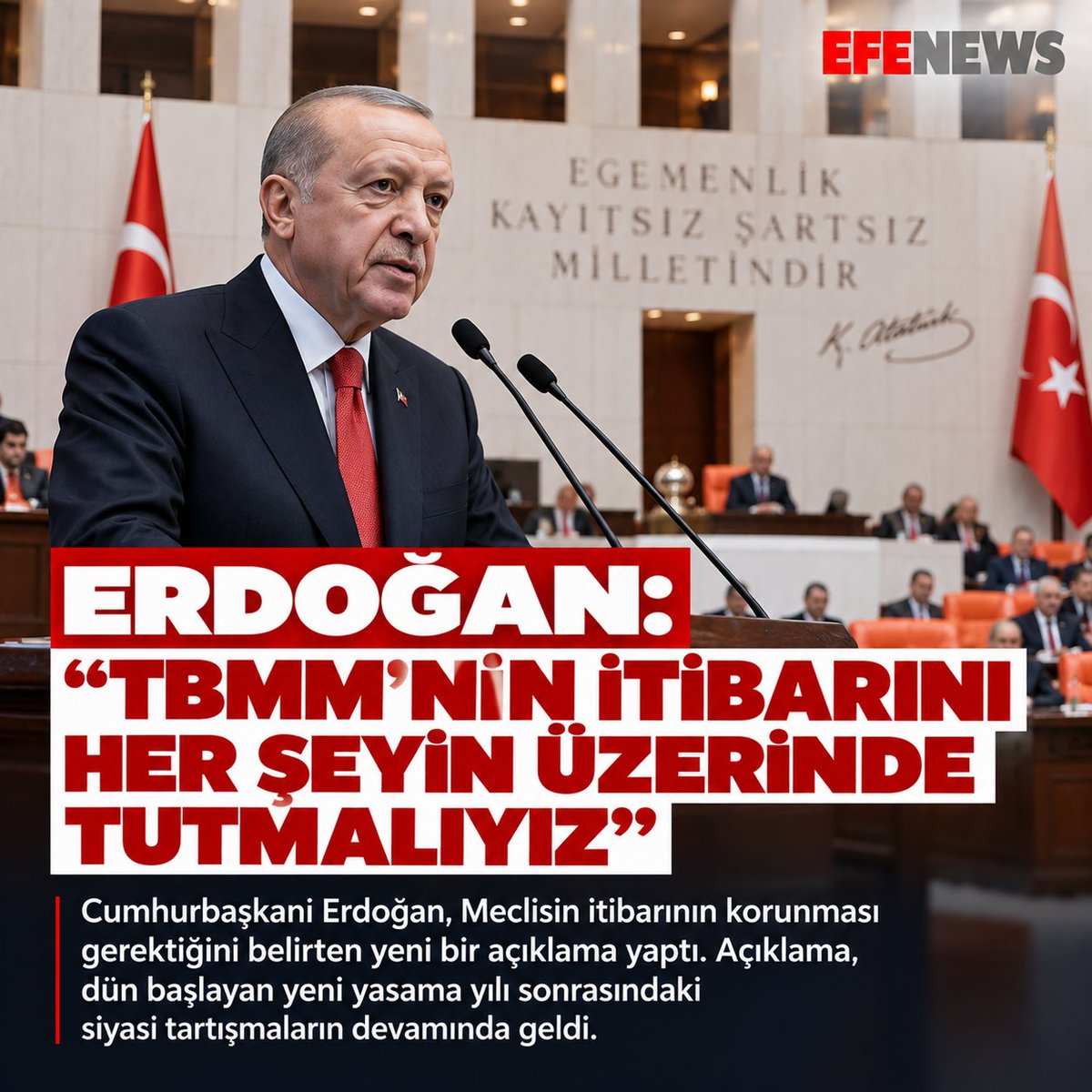 efenewstr's tweet photo. Erdoğan’dan TBMM Mesajı: “Meclisin İtibarını Her Şeyin Üzerinde Tutmalıyız” https://t.co/5aVW0Nrdb0