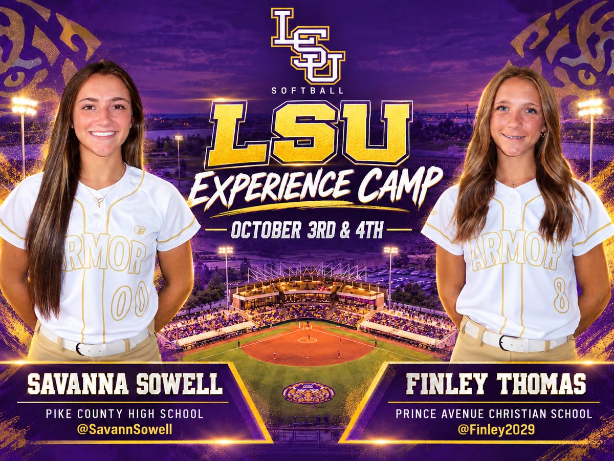 ArmorEliteLynch's tweet photo. Can’t wait to hear about the weekend when these two @SavannaSowell @Finley2029 Armor Elite girls get back from Baton Rouge for the @LSUsoftball Experience Camp.
@BethTorina @CoachNealPT
@Tpleasants17 @zjermain_15 @LSU_SandraMoton
#ArmorUp #ProvenElite #ArmorElite #LeadBoldly #PlayFearlessly #BeElite #AEFamily #NewChapter
@ArmorEliteFP @armoreliteoneal @CoachBrittAE @BSherSB