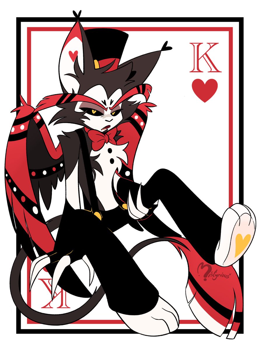 SoMistyrious's tweet photo. “The King of Hearts” 

A Husk dress up doll I made a while back (NSFW ver. on my BlueSky) 
#hazbinhotel #husk #husker https://t.co/eEb39RiJ0b