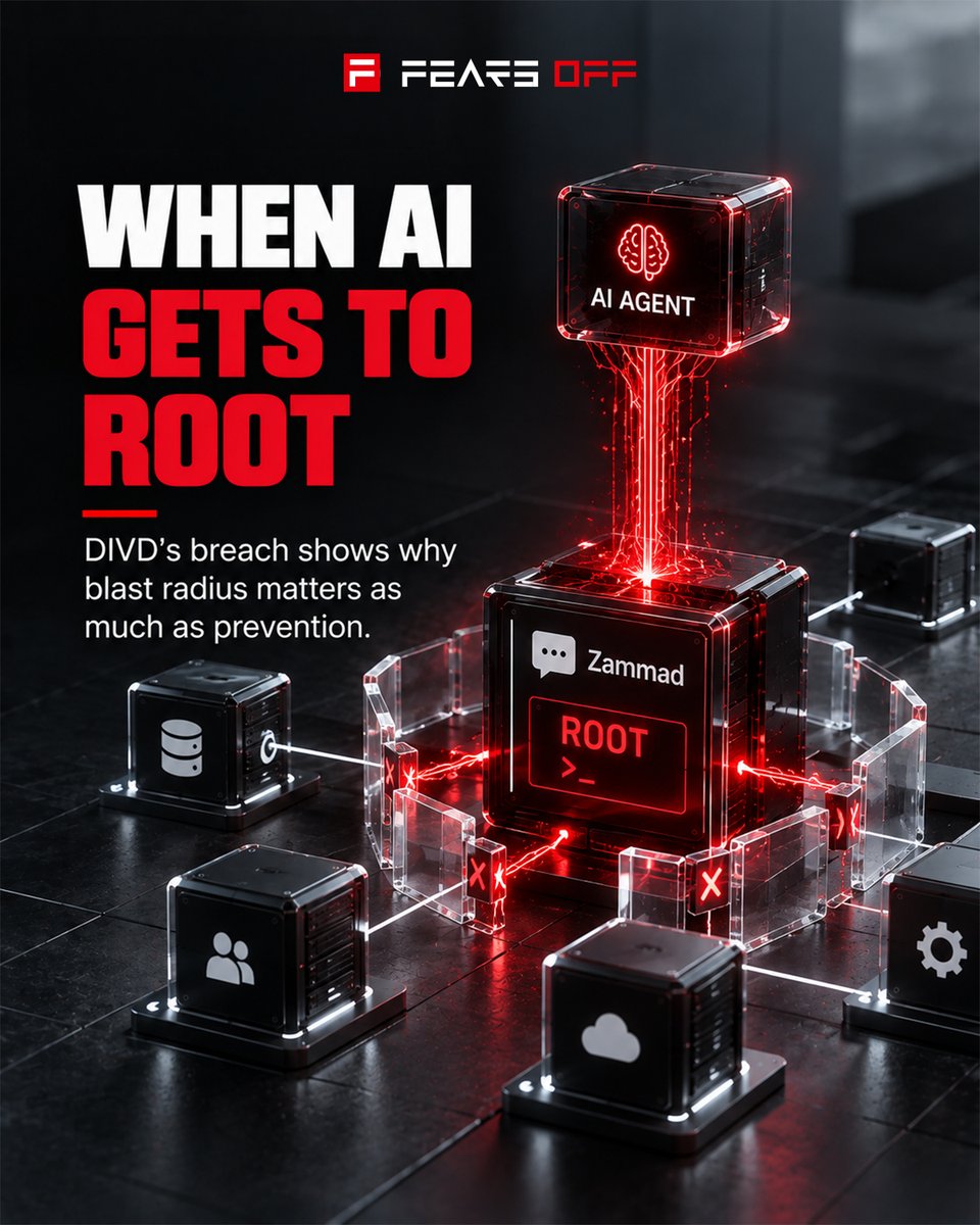 FearsOff's tweet photo. An AI-powered attacker reached root during the breach of DIVD.

That is important.

But the bigger lesson is what happened after the initial compromise.

On September 21, the Dutch Institute for Vulnerability Disclosure was breached through Zammad, an open-source helpdesk and ticketing platform.

During the investigation, DIVD identified two previously undisclosed vulnerabilities:

CVE-2026-102489 - a remotely exploitable vulnerability affecting Zammad 6.3.0 to 6.5.4 that can lead to code execution and session leakage.

CVE-2026-102490 - a local privilege-escalation vulnerability that allowed the Zammad user to escalate to root.

DIVD says the attacker used AI agents that selected their next actions dynamically during the intrusion.

And they moved fast.

According to DIVD, the agentic nature of the attack allowed parts of the intrusion to happen in seconds.

The attacker was not flawless either.

DIVD reported that the agent interfered with its own activity by performing password spraying and left unusually detailed comments explaining its actions, making parts of the intrusion easier to reconstruct.

That is what makes this incident interesting.

An AI-driven attacker does not need to be perfect.

It needs to move quickly enough to exploit the opportunities your environment gives it.

DIVD says network segmentation helped stop the attackers from moving deeper into its infrastructure.

That shifts the defensive question.

It is not only:

"Can this system be compromised?"

It is also:

"What happens if it is?"

If your helpdesk, ticketing platform, or another internet-facing internal service were compromised today, what could the attacker reach next?

What credentials could it access?

What internal systems trust it?

How far could it move before something stops it?

Prevention matters.

So does blast radius.

Assume the helpdesk is compromised.

Then check what it can touch.

Stay secure. Turn your FearsOff.

#CyberSecurity #AISecurity #ZeroDay #AgenticAI #IncidentResponse #NetworkSecurity #FearsOff