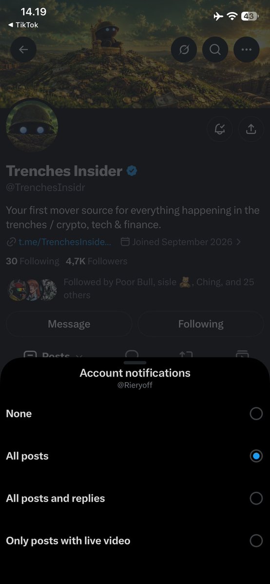 Rieryoff's tweet photo. @chingflips @TrenchesInsidr 30 ago posts, i’m ching 🔥 https://t.co/YMXHi18eNQ