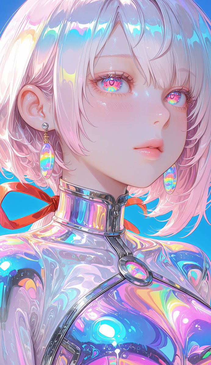 CodeVeilArt's tweet photo. Your digital dream in ripples of neon pearl. https://t.co/y0poowbdbO
