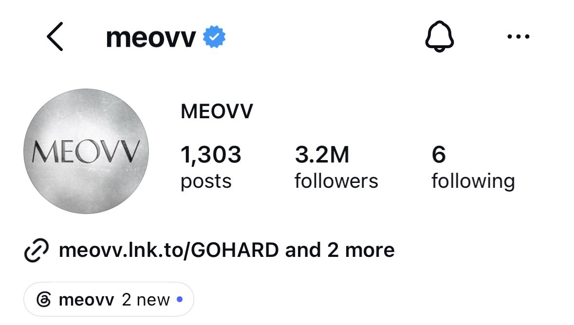 MEOVVstats_'s tweet photo. MEOVV's official instagram account has surpassed 3.2M followers! 🩶 https://t.co/MoLYdGHqtU