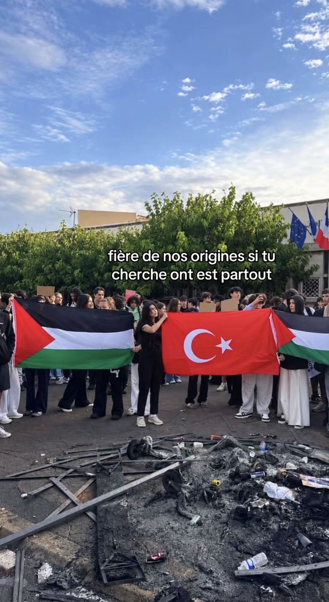 dogu_28's tweet photo. Je trouve ça gênant quand même ok tu fais une manifestation pour avoir de meilleures conditions mais pourquoi sortir le drapeau vous donnez juste plus de vote à l’extrême droite et rien de plus https://t.co/tEsbDaaVLb
