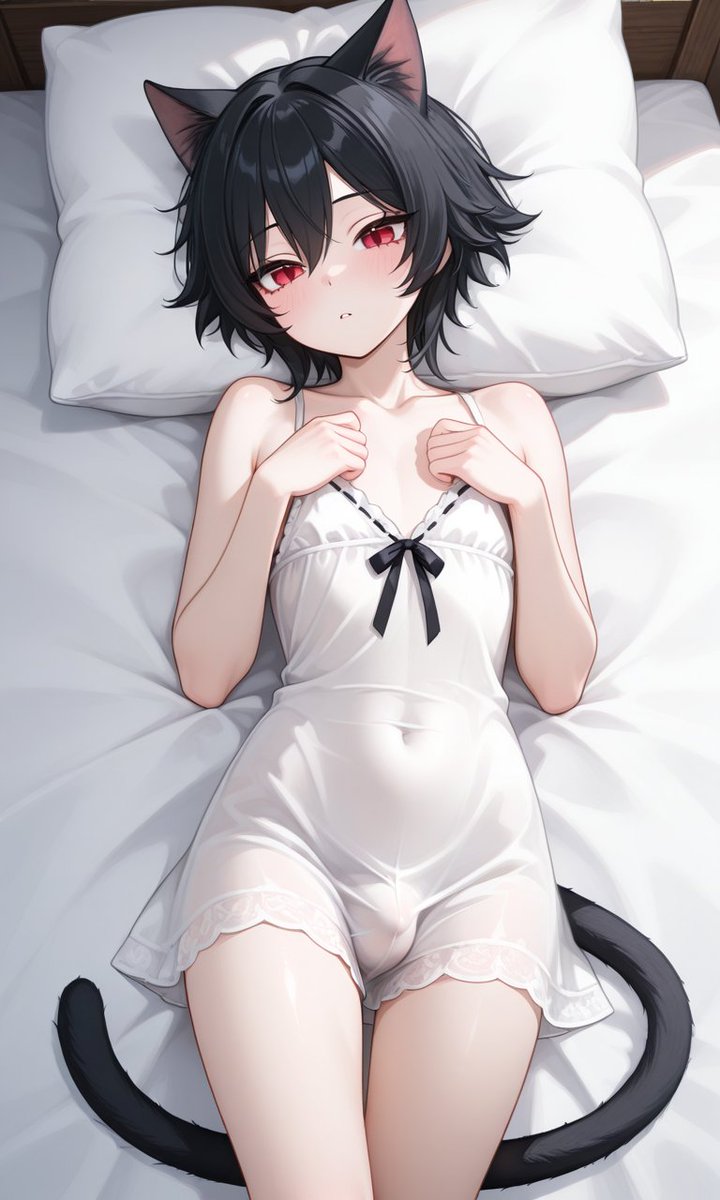 Nao38586's tweet photo. This femboy @Daimer_kun is about to go to sleep, will anyone keep him company?
#AIart #AIillustration #femboy #NSFW  #AIイラス https://t.co/cuCSX8oCVe