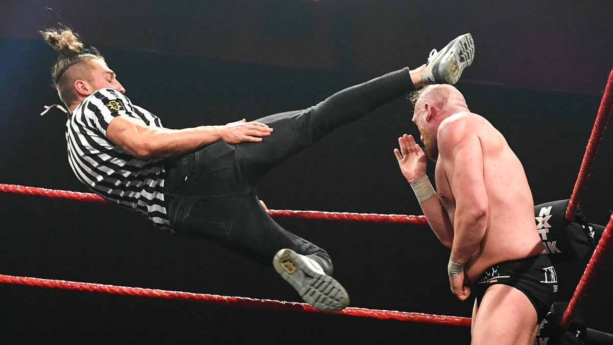 NXTUK_Legacy's tweet photo. Oct. 1, 2020:
At BT Sport Studios, Alexander Wolfe took issue with Pete Dunne's officiating following his loss to Noam Dar, leading to a confrontation.
#NXTUK Champion WALTER joined in on attacking the Bruiserweight, which brought out Ilja Dragunov for the save.
πΈ WWE https://t.co/K0PorRskvp
