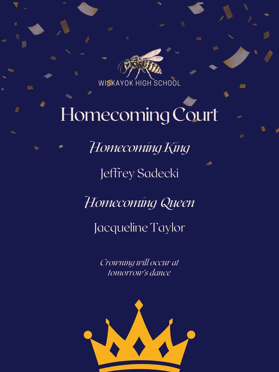 WHSOfficialNews's tweet photo. Congratulations to our winners! 

Crowning will occur tomorrow at the dance with recognition at tonight’s football game. https://t.co/hbmdJZ2WPf