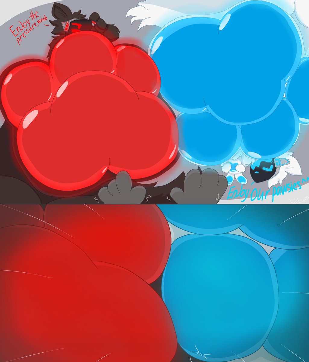 Kit1um's tweet photo. Two giant protogens CRUSHING youuuu~ https://t.co/WzbIJNnCLz