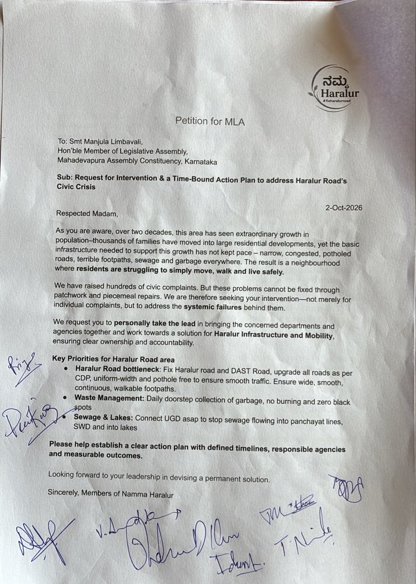 anandkumarv's tweet photo. #NammaHaralur
#FixHaralurRoad #Kasavanahalli @comm_blr_south @MALimbavali @krishnabgowda

Petition to our MLA. https://t.co/c3EfLAmk1x