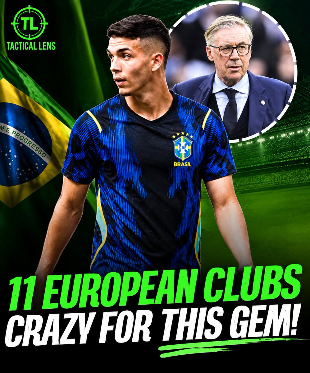 TacticalLens1's tweet photo. Brazilian football is not short of talent. The real challenge is having a coach who knows how to use the right player in the right role.

From the young players I’ve seen in this squad, almost everyone apart from the goalkeeper looks technically very promising, with huge potential.

Take Arthur Dias, for example. He’s only 19 and his club have already rejected a €24m bid from Tottenham. He’s on Barcelona’s scouting shortlist and has reportedly caught Deco’s eye too. On top of that, nine more clubs are interested:

• Barcelona
• Tottenham
• Benfica
• Atlético Madrid
• Bayer Leverkusen
• RB Leipzig
• Newcastle
• Brentford
• Nottingham Forest
• Atalanta
• Como
Carlo has also praised Arthur, although he has given more priority to Vitor Reis and Cunha for now, mainly because replacing Marquinhos seems to be his bigger concern.
Arthur Dias could therefore remain part of Brazil’s future plans as a potential backup to Gabriel.
Brazil really doesn’t lack talent. It’s about putting the right players in the right roles.
#Brazil #BrazilNT #ArthurDias