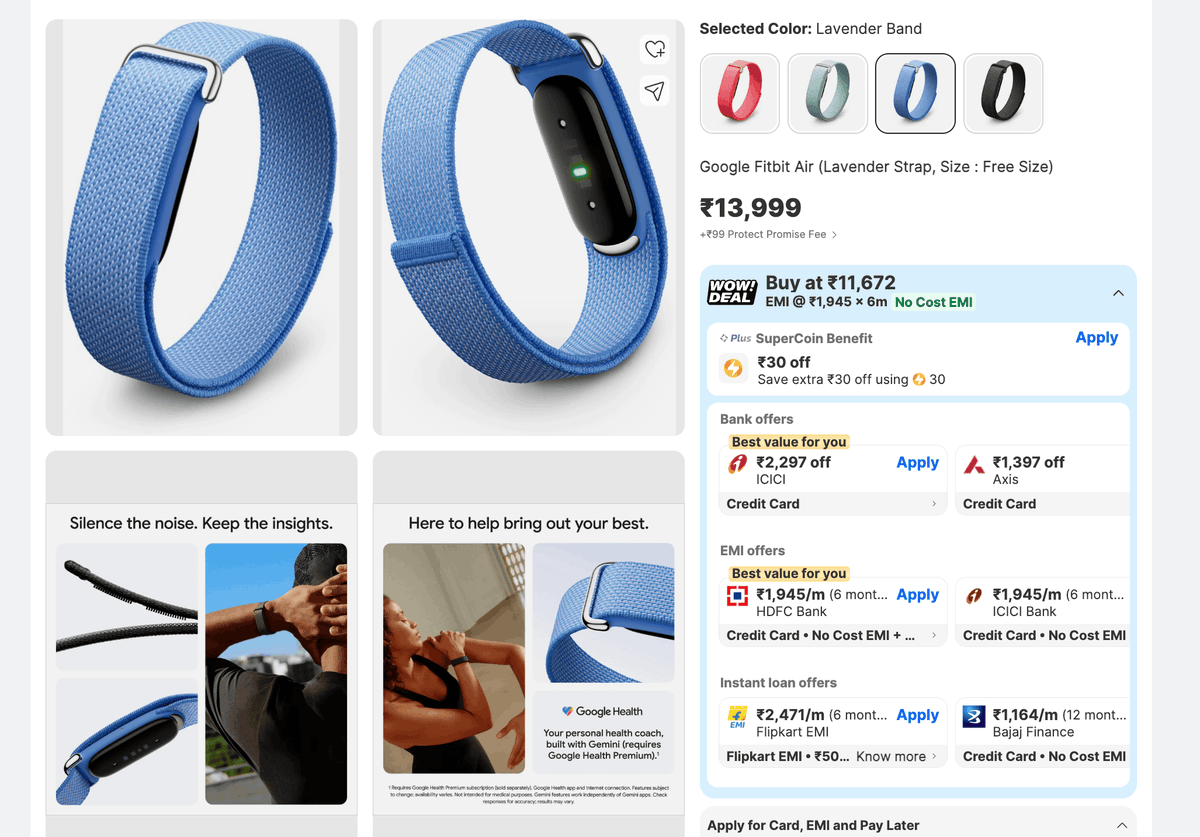 stufflistings's tweet photo. Fitbit Air has started selling in India officially. https://t.co/VFmtjOKkkN