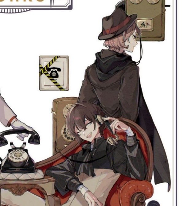 serskk's tweet photo. am i going insane or chuuya is looking at dazai here??? usually it’s the other way around #soukoku https://t.co/BXulM2QBef
