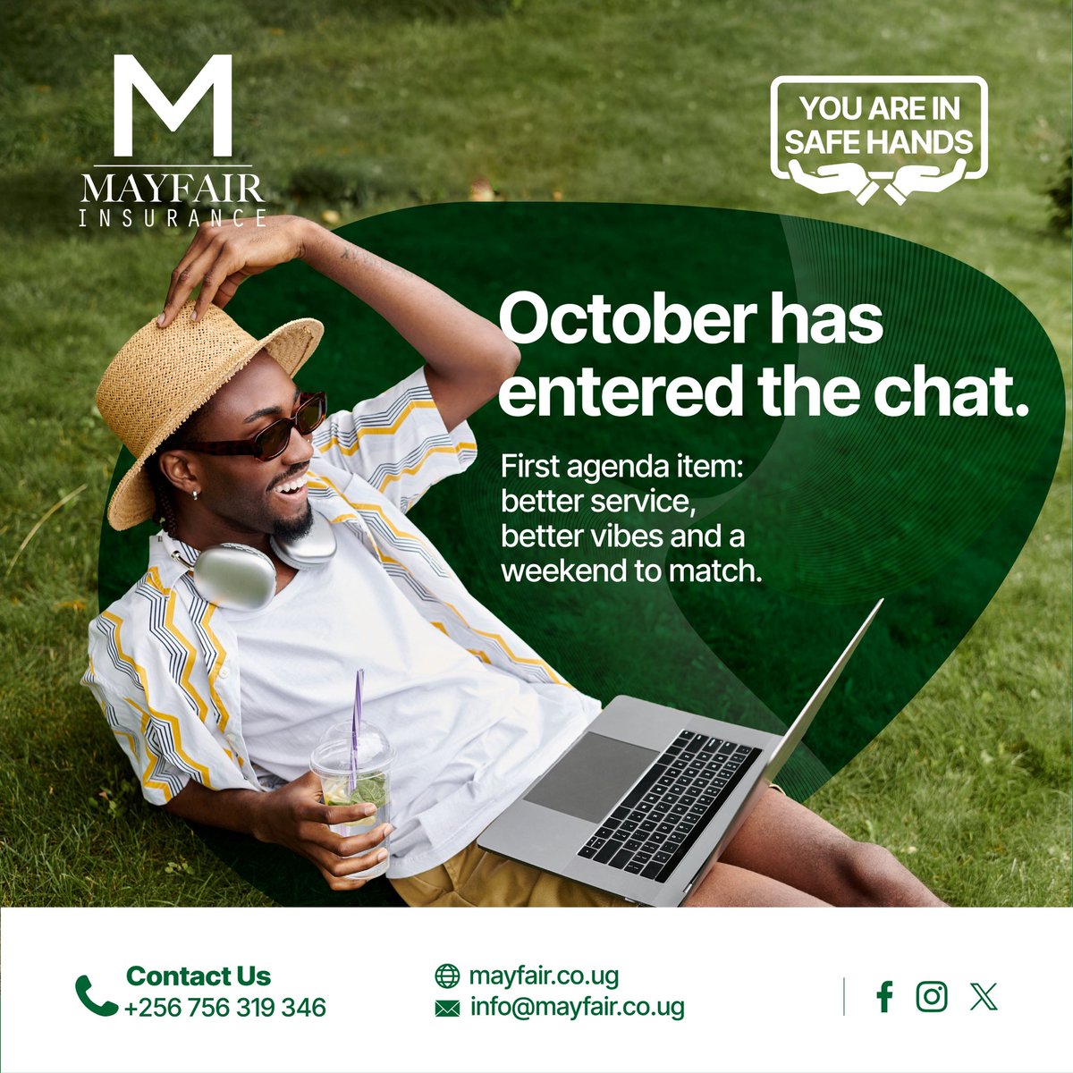 MayfairUGLTD's tweet photo. New month, new energy. 🤩

As Customer Service Month begins, we are celebrating every conversation, question and opportunity to serve you better. 

For now, close the week well and enjoy the first weekend of October. 

#YouAreInSafeHands https://t.co/ZSV4aLWj9F
