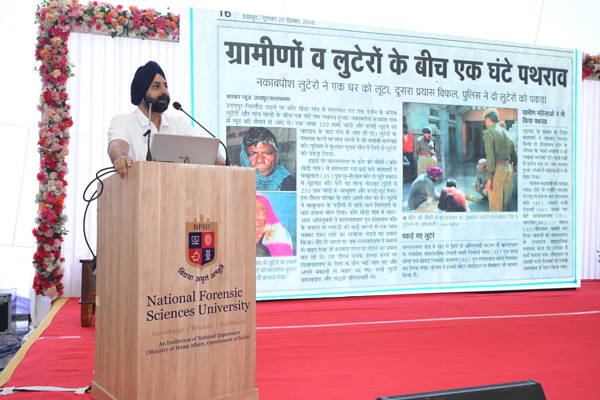 nfsu_jaipur's tweet photo. NFSU Foundation Day was celebrated at NFSU Jaipur Campus, also marking the completion of one year of NFSU Jaipur. The occasion was graced by Dr. Paramjeet Singh, Director, SFSL, Jaipur.
#NFSU #NFSUJaipur #FoundationDay #ForensicScience #JusticeThroughScience https://t.co/5iK1LMzYBv