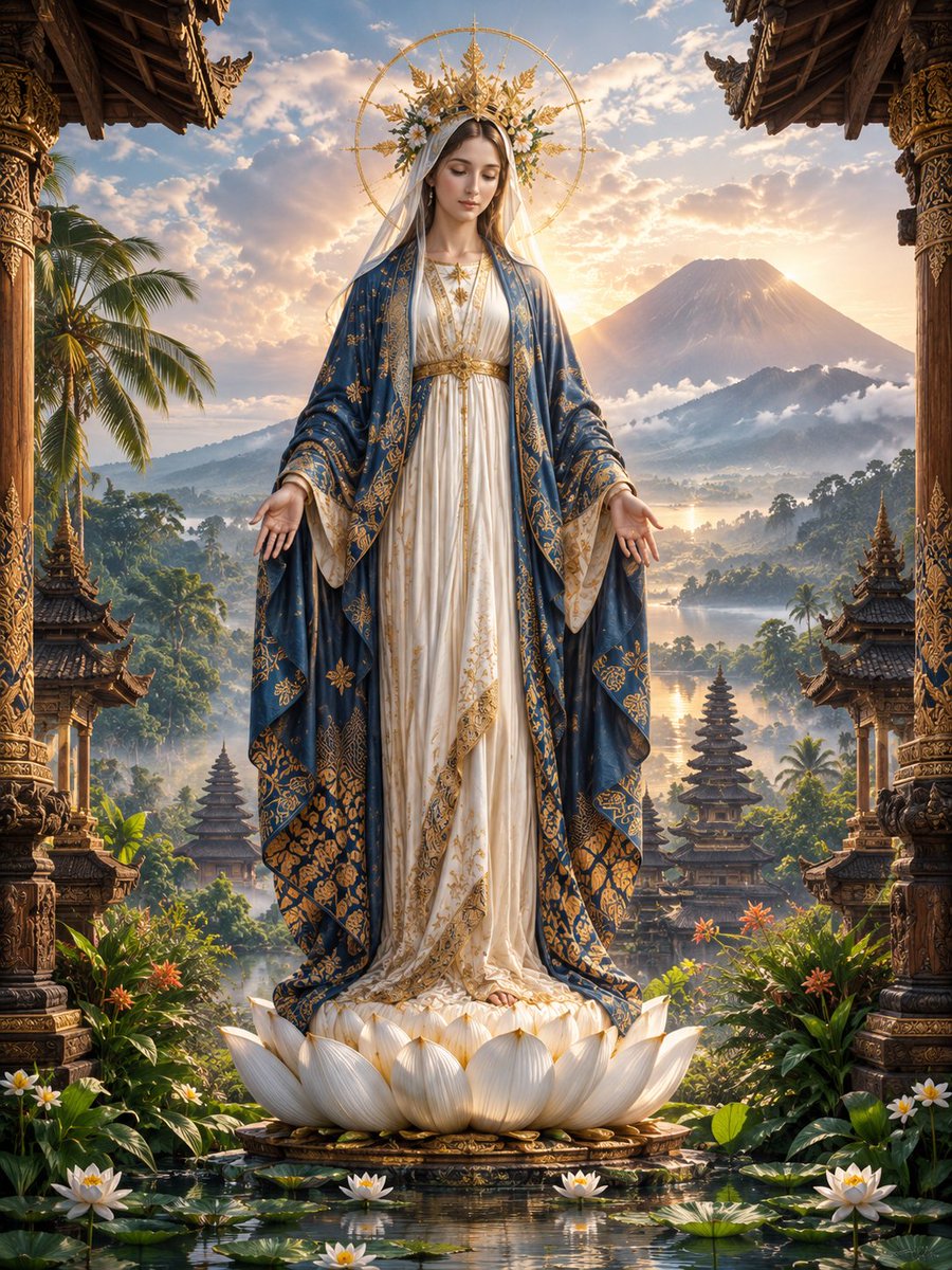 ajtoussaint's tweet photo. Salam Maria, penuh rahmat, Tuhan sertamu. Terpujilah engkau di antara wanita dan terpujilah buah tubuhmu, Yesus. 
Santa Maria, Bunda Allah, doakanlah kami yang berdosa ini sekarang dan waktu kami mati. 
Amin. https://t.co/YGVAEXcAtu