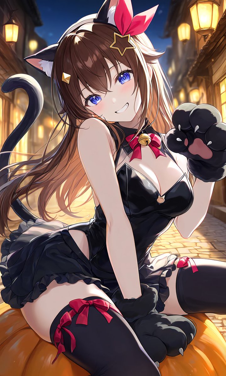 KuroiNu_17's tweet photo. ハロウィンコスプレを楽しむホロライブメンバー！🎃👻
魔女や黒猫、悪魔やゴシックドレスに身を包んだ姿が…
ちょっぴりセクシーで素敵すぎます✨
どの衣装のメンバーと一緒に過ごしたいですか？  

ときのそら / Tokino Sora
アイアニーフィ・��オフィフティ / Airani Iofifteen  
#ホロライブ #AIイラスト