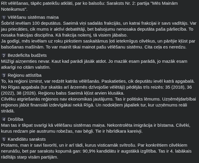 SalvisPetriks's tweet photo. Kāpēc es balsošu par @partijaMMN ? https://t.co/omJXTgV90f