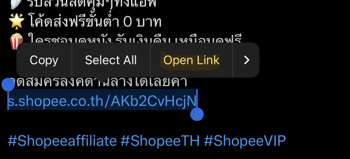feiishappy's tweet photo. ใครกดลิงค์ด้านบนไม่ได้ ให้ระบายคลุมลิงค์ตามภาพแล้วกด Open Link ได้เลยนะคะ
หรือสงสัยตรงไหนทักมาถามได้เลย กดสมัครฟรี ไม่มีค่าใช้จ่ายค่ะ คุ้มมากก
https://t.co/LGCUDlWVxc
#Shopeeaffiliate #ShopeeTH https://t.co/7rwf6VDssW