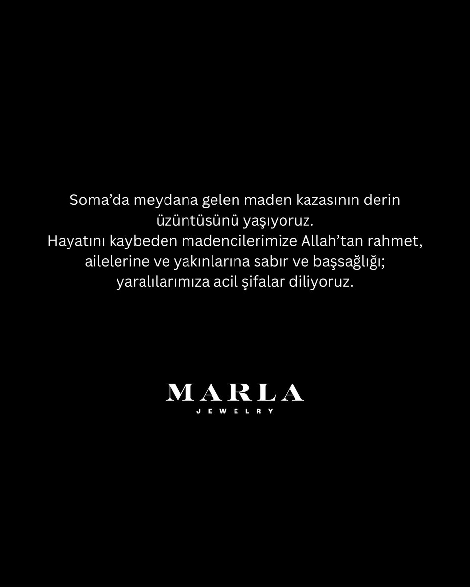 marlajewelry's tweet photo. Başımız Sağ Olsun.

#Marla #MarlaJewelry #soma https://t.co/mmXuVV1yC0