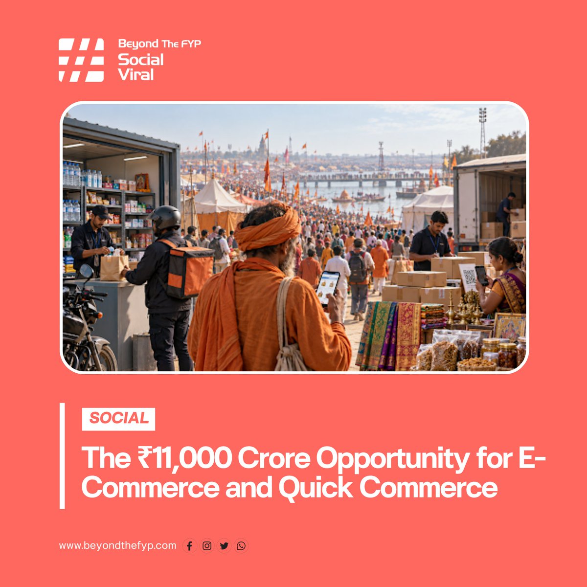 BeyondTheFyp's tweet photo. The ₹11,000 Crore Opportunity for E-Commerce and Quick Commerce
Read Full Article : https://t.co/cLK2Nt7BcC
#Simhastha2027 #QuickCommerce #EcommerceIndia #NashikKumbh #DigitalCommerce #LastMileDelivery #GigEconomy #LocalBusiness #LogisticsIndia #BeyondTheFYP https://t.co/nW08QnIcbA