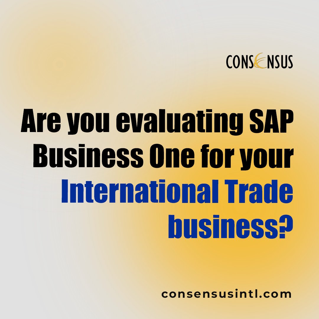 ConsensusIntl's tweet photo. International Trade Business

Are you evaluating SAP Business One for your International Trade business?

Take the next step toward a more connected business.

https://t.co/tLsA1UFytS

#SAPBusinessOne #InternationalTrade #TradeBusiness #ERPSoftware https://t.co/WYdf8tAwIG