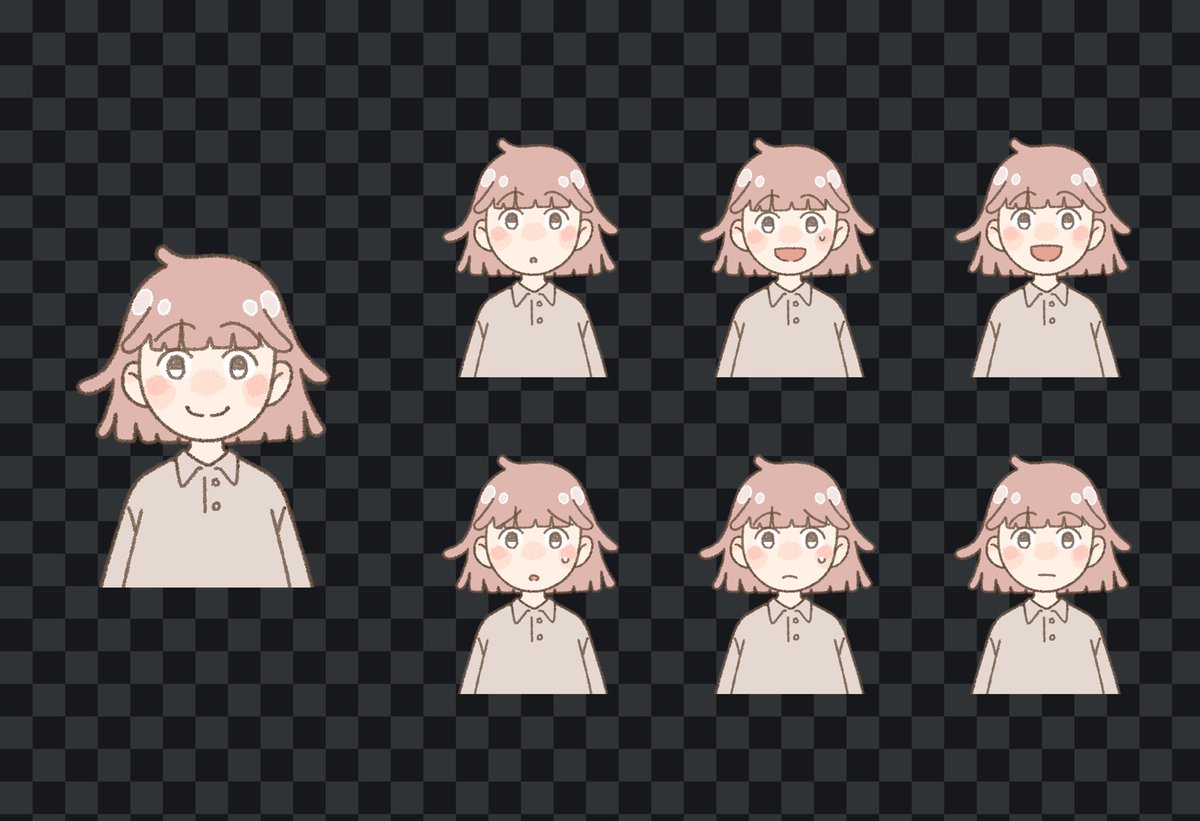 MugioStudio's tweet photo. キャラクターの立ち絵制作中⋯ 
ちょっと線を調整するだけで、表情が全然変わる！
#gamedev #gameart #indiedev https://t.co/9SrNxr4i9j
