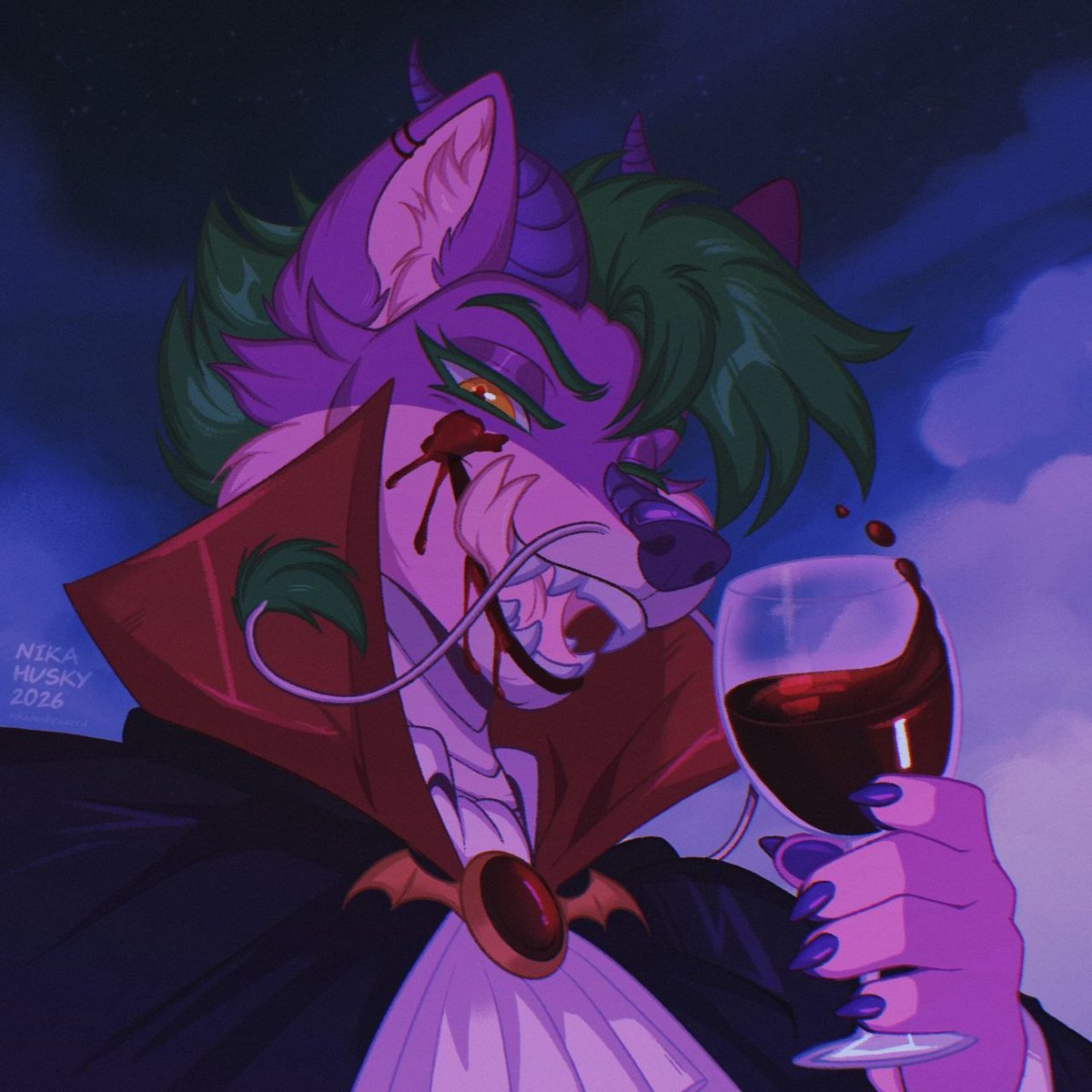 nika_husky_art's tweet photo. Halloween portrait commission for @cpt_Renco 🍷 https://t.co/vENF8ZnvDS