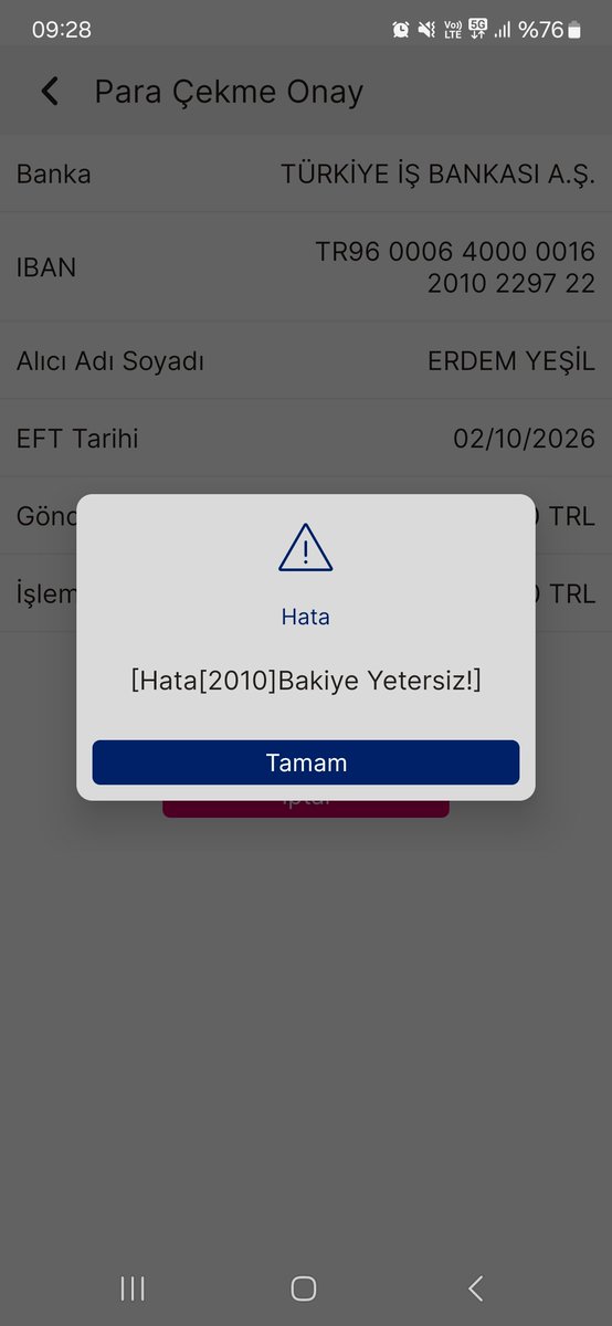 Erdemyeil10's tweet photo. #TMVfonmagdurlarınıduyun #TMVMağdurları #tmv #TeraPortföyELKoyulsun 
bakiye yetersiz uyarısı ayrı bir sey fonunuzda spk kararı gereği bloke var demek ayrı bir şey Paramıza çöküp sadece hesaplara bir rakam yansıtıp tmv fonu yatırımcılarını kandırıyolar bundan ben bunu anlarım https://t.co/oH7cXVBGpE