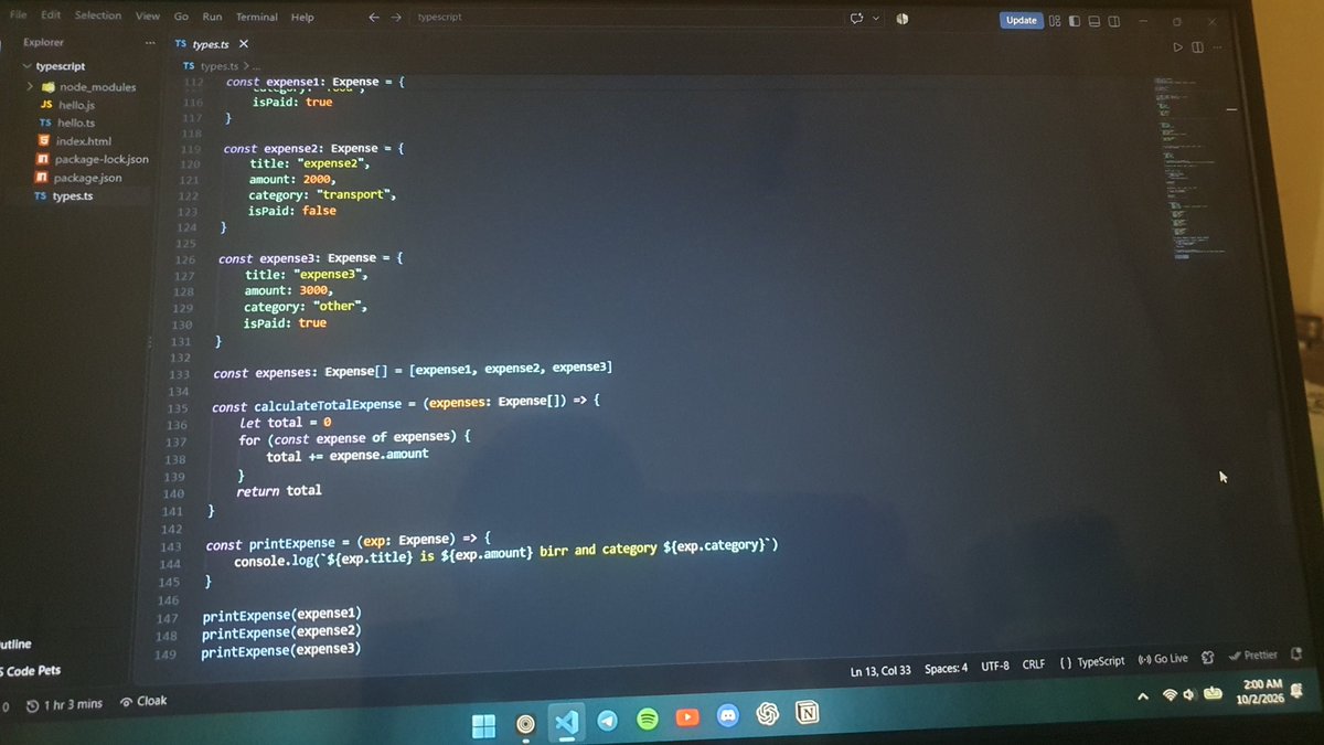 befedev's tweet photo. Day 2/100 of #100DaysOfCode

Today I learned how TypeScript narrows types using different checks.

I didn’t finish this topic yet, so will continue it tomorrow. https://t.co/rGiusWVGfw