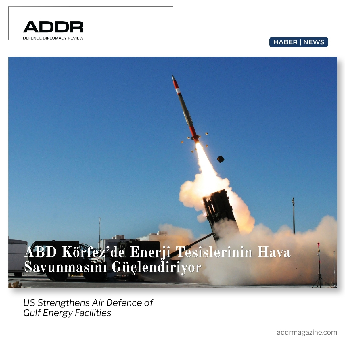 ADDRMagazine's tweet photo. TR

ABD, Suudi Arabistan ve Katar’a iki ilave Patriot bataryası konuşlandırdı.

Hedef, İran’dan gelebilecek olası misillemelere karşı kritik petrol ve doğal gaz tesislerinin hava savunmasını güçlendirmek.

#ABD #Patriot #İran #SuudiArabistan #Katar

----

EN

The US has deployed two additional Patriot batteries to Saudi Arabia and Qatar.

The aim is to strengthen the defence of critical oil and gas facilities against potential Iranian retaliation.

#USA #Patriot #Iran #SaudiArabia #Qatar

Link: https://t.co/f1P8W6GayD