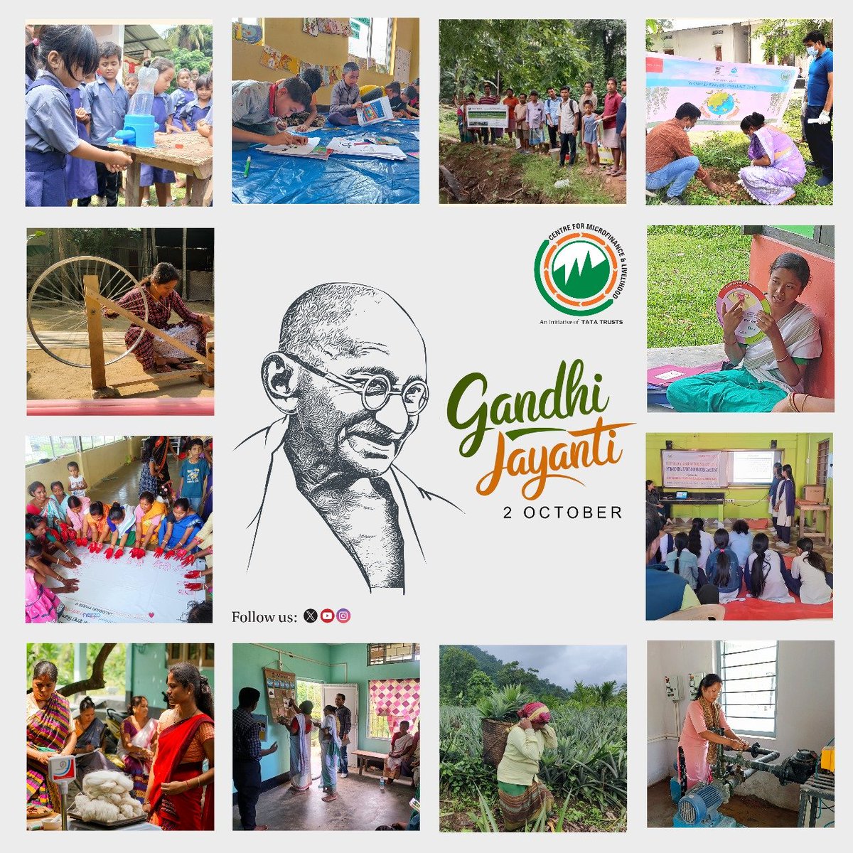 CML_NE's tweet photo. On Gandhi Jayanti, CML honours the legacy of Mahatma Gandhi and his enduring values of truth, non-violence, dignity and community-led change. 🌿

#GandhiJayanti #MahatmaGandhi #CML #Truth #NonViolence #CommunityLedChange https://t.co/xPtsQ5bH5u