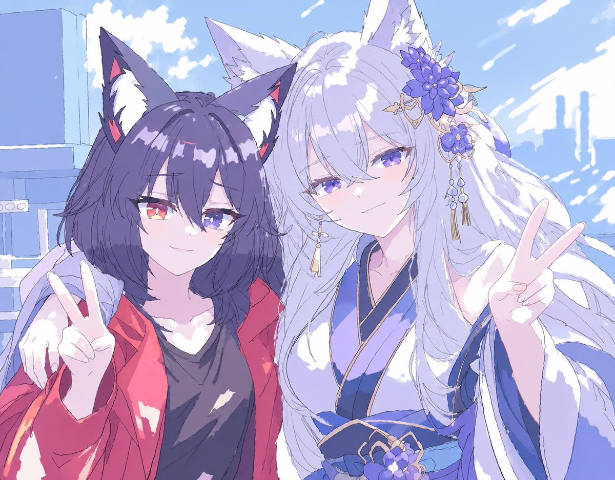 OoWhitecatoO's tweet photo. 和最好的朋友的新约稿！感谢画师大大@LoveYuukaHina😘 https://t.co/QdOOAd50w3