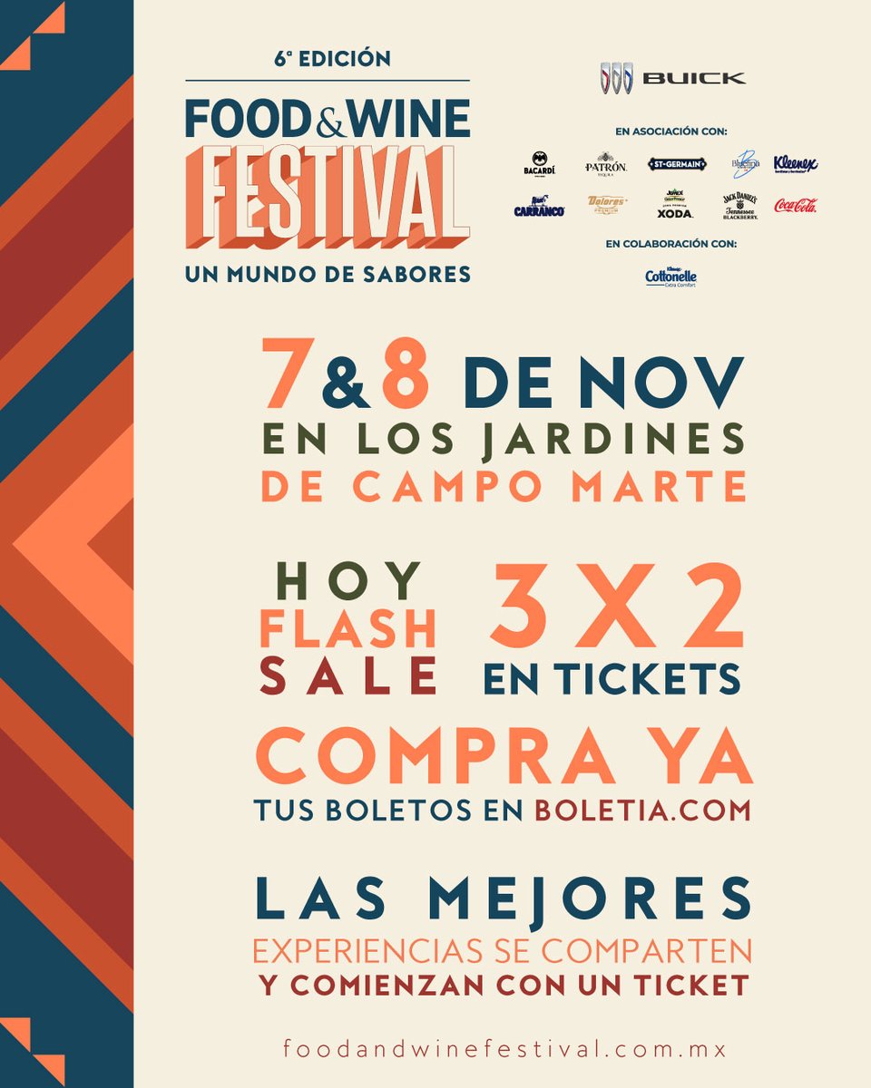 InStyleMexico's tweet photo. ¡Corre a comprar tus boletos del Food &amp; Wine Festival que ahora están al 3x2! https://t.co/xENBMBT6md https://t.co/9atn0dBrfc