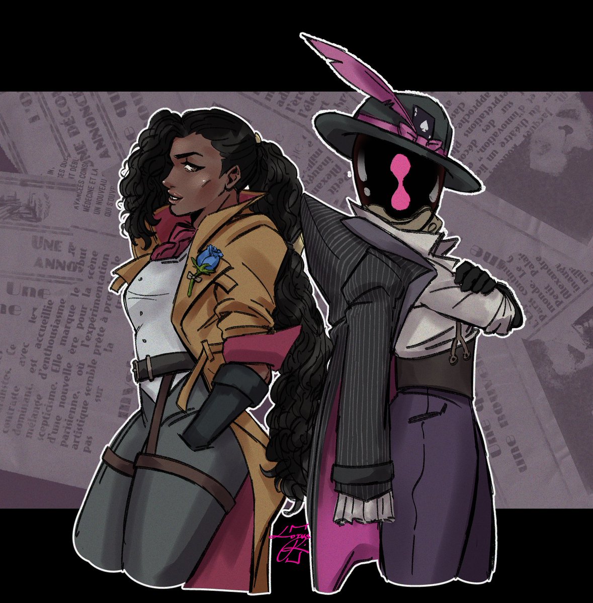 pansketchual's tweet photo. DEADLOCKTOBER day 1 - outfit swap!
#deadlock #deadlocktober #paradox #wraith #inktober #fanart https://t.co/aI43yowllt