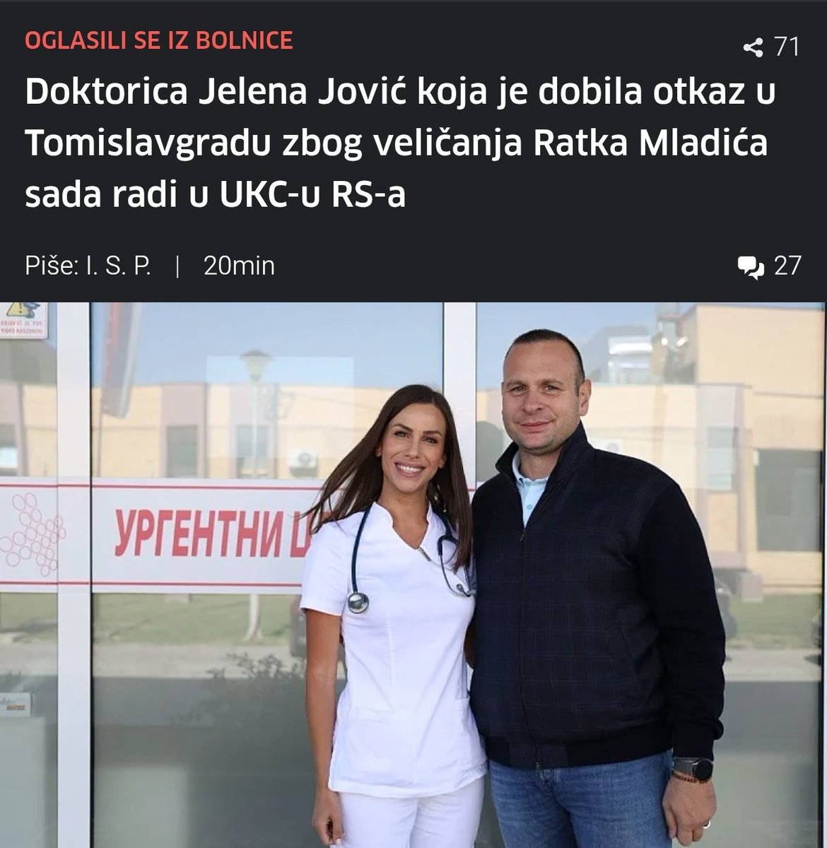 DisBalansX's tweet photo. Divna vijest. Pacijenti Federacije su sad za poneki procenat sigurniji da se njihovim zdravljem neće baviti neko ko se zakleo da će mu ljudski život i zdravlje biti svetinje, a u međuvremenu slavi ubice i silovatelje. https://t.co/iHUeWP9er2