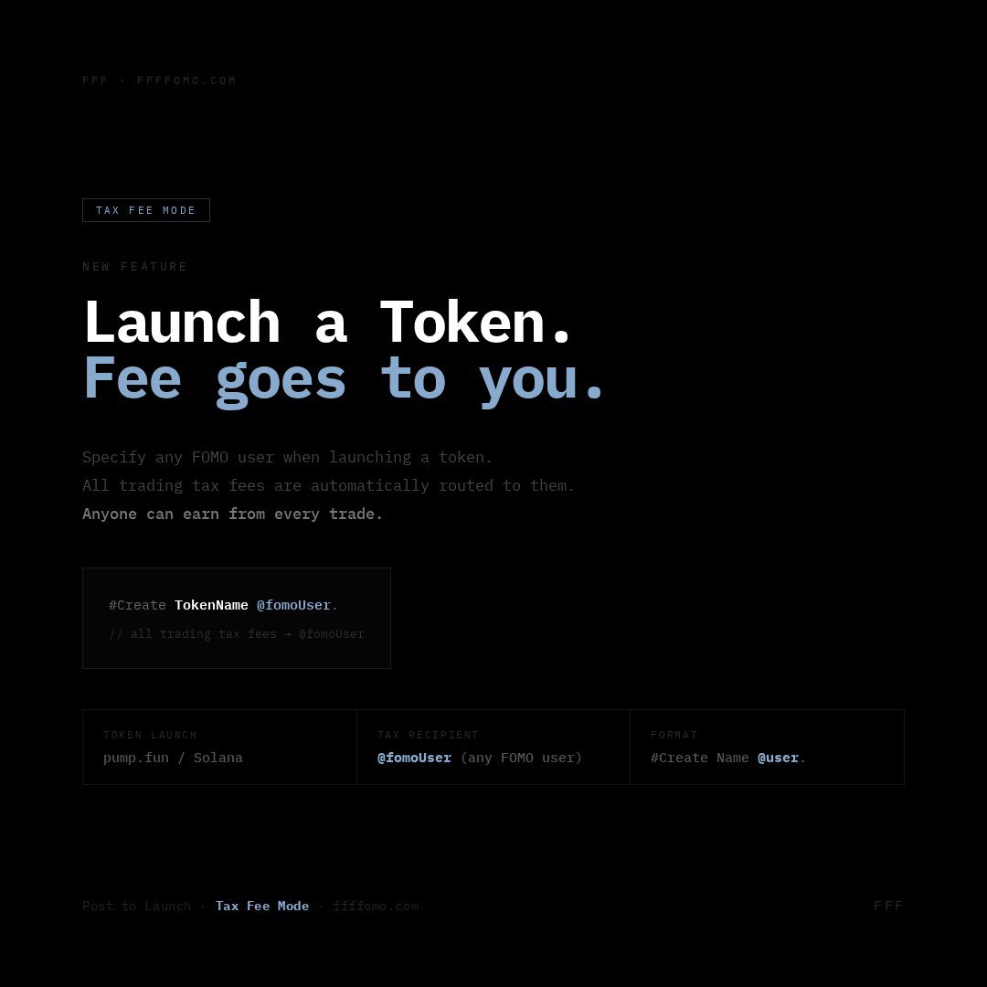 ffffomosol's tweet photo. You can now create a token for FOMO users who like it, and the taxes and fees belong to them https://t.co/ivJdImlRde