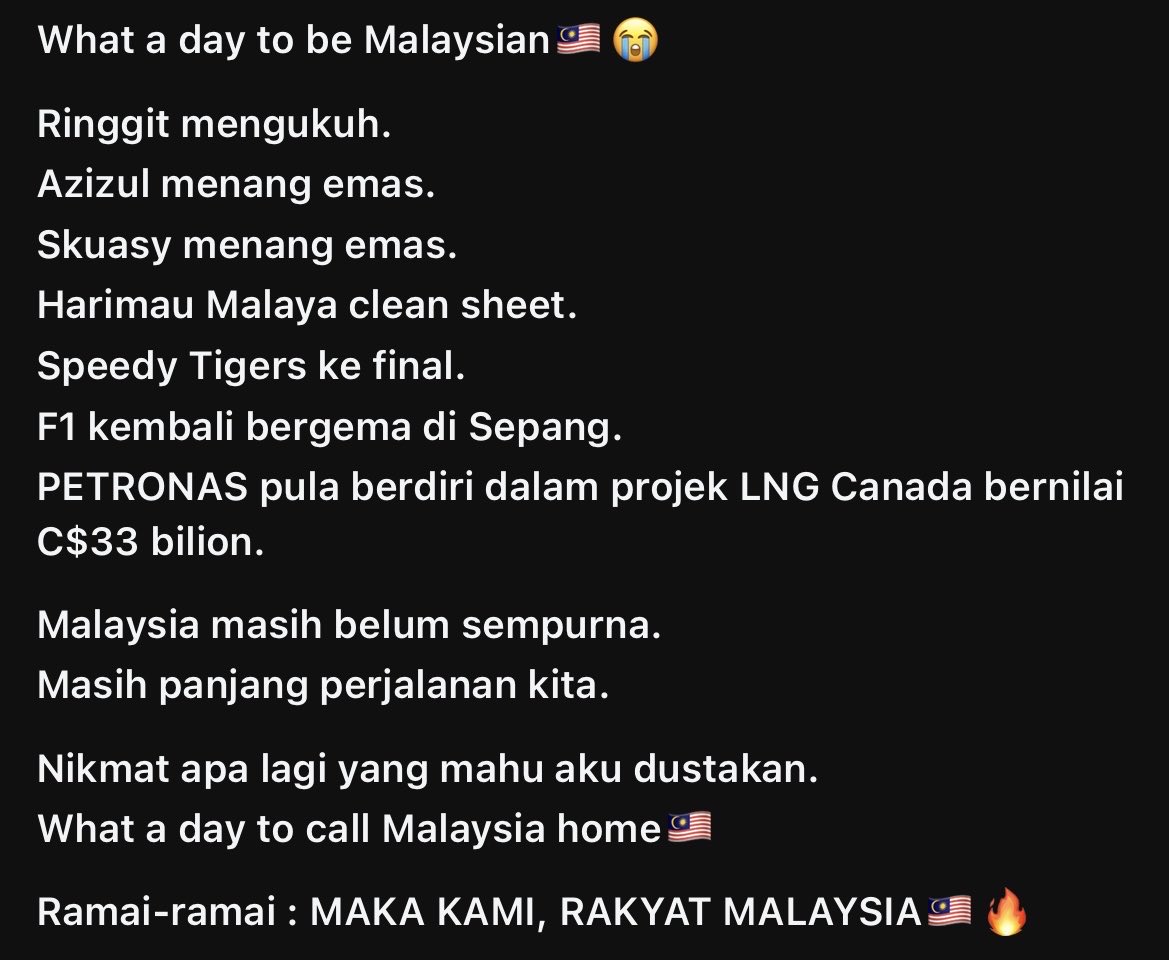 fieyfeyaa's tweet photo. Proud 🇲🇾 https://t.co/eSzVO1QQNG