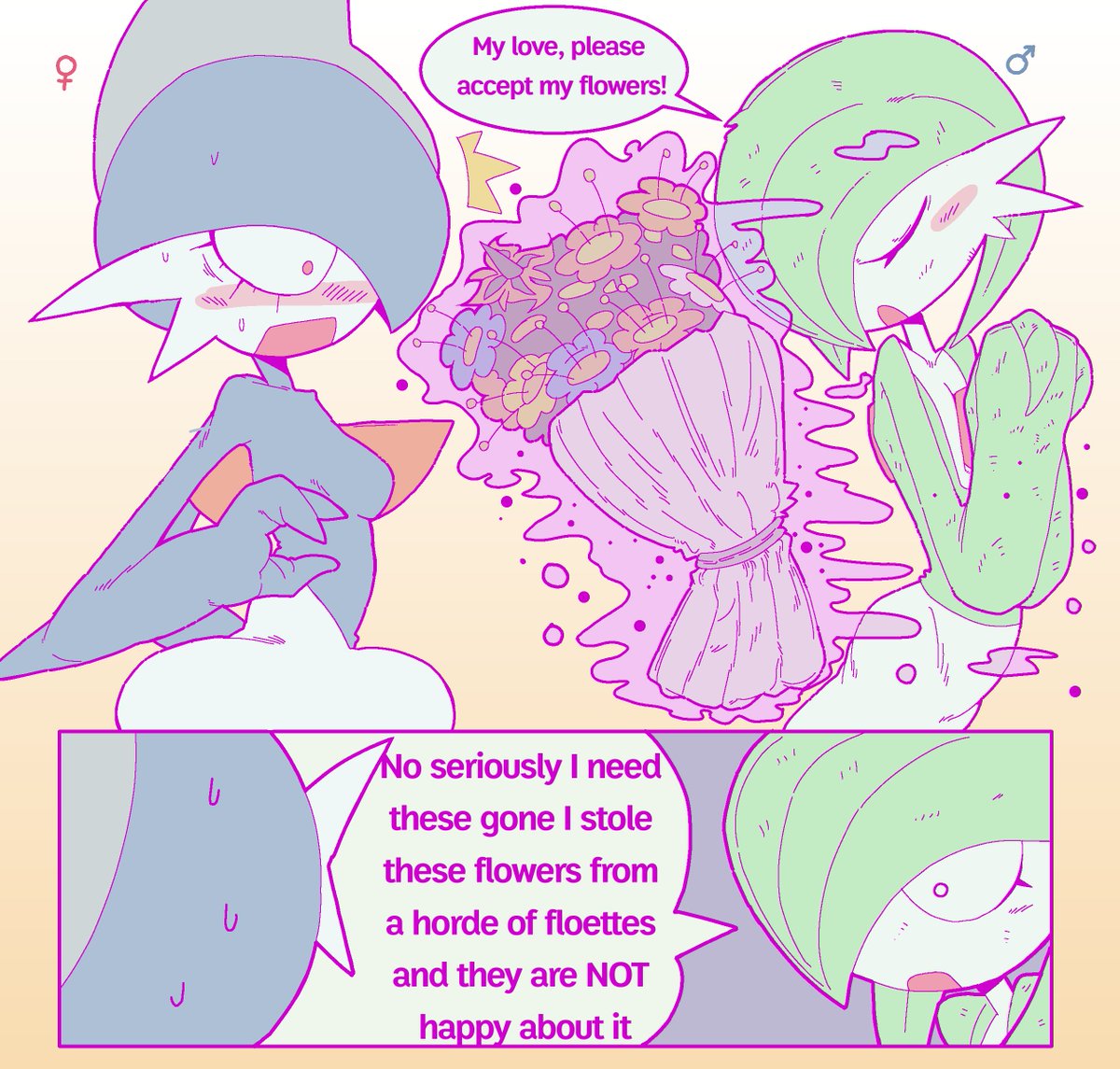 huedartnate's tweet photo. Gardevoir &amp; Gallade's Bouquet! https://t.co/AISD5erHSS