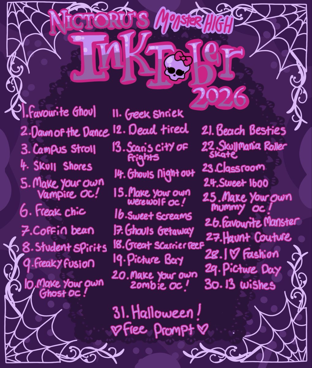 nictoru's tweet photo. i have a #monsterhigh inktober!! https://t.co/IyTc5zJxD3