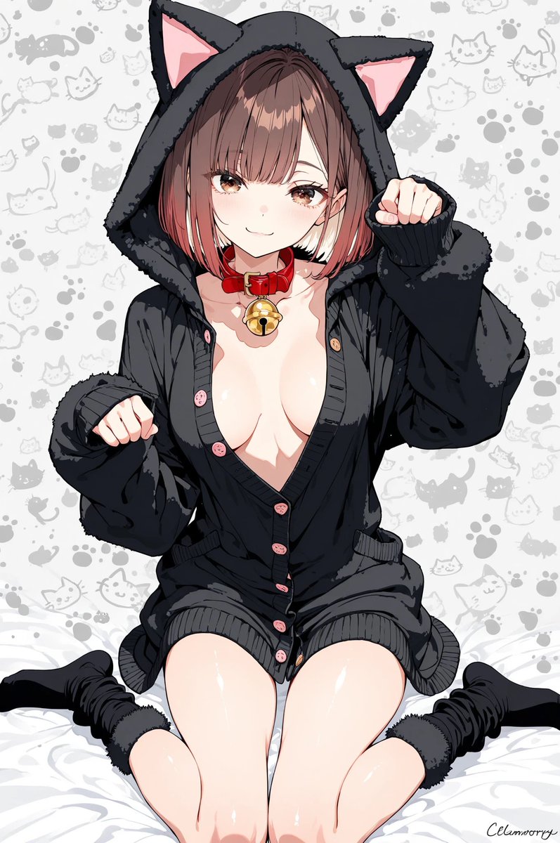 miya1188767's tweet photo. 【衣装プロンプト公開: ましゅまろラビット、くろねこショコラ】
裸カーディガンで衣装作れないか考えた結果できた衣装！
もこもこの白うさぎと黒猫のフード付きカーディガン！
プロンプトはリプに https://t.co/kNUxVockE9
